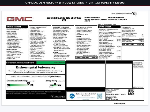 2026 GMC Sierra 2500 HD AT4