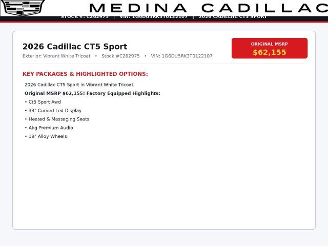 2026 Cadillac CT5 Sport