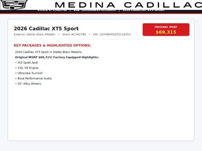 2026 Cadillac XT5 Sport