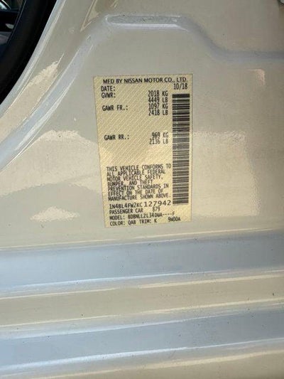 2019 Nissan Altima 2.5 Platinum