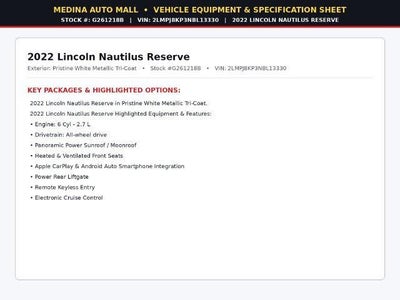 2022 Lincoln Nautilus Reserve