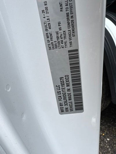 2026 RAM ProMaster 2500 High Roof