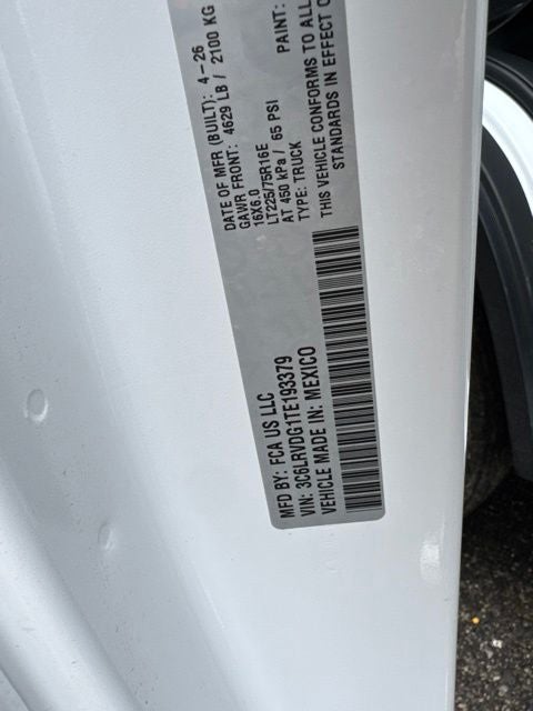 2026 RAM ProMaster 2500 High Roof