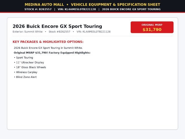 2026 Buick Encore GX Sport Touring