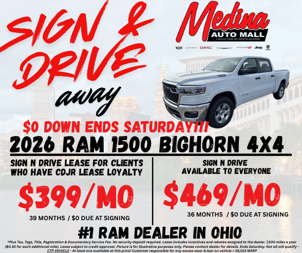 RAM Big Horn Sign and Drive Near Medina Akron and Cleveland Ohio