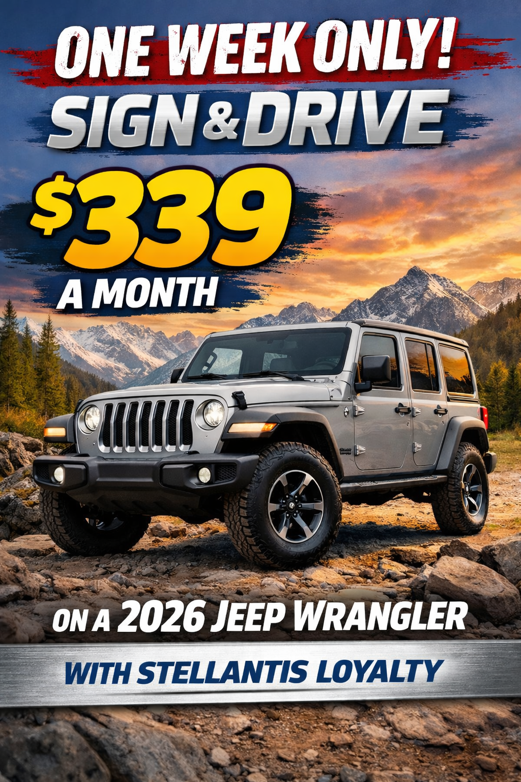 2026 Jeep Wrangler $339 a month Sign and Drive lease deal at Medina Auto Mall