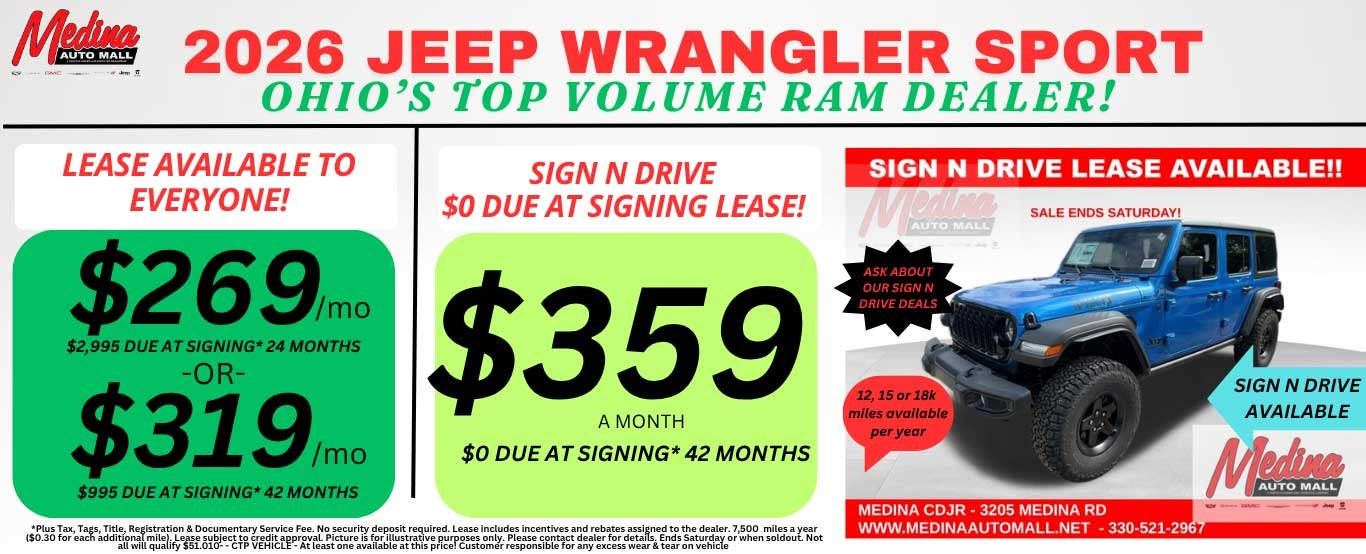 2025 Wrangler sport lease