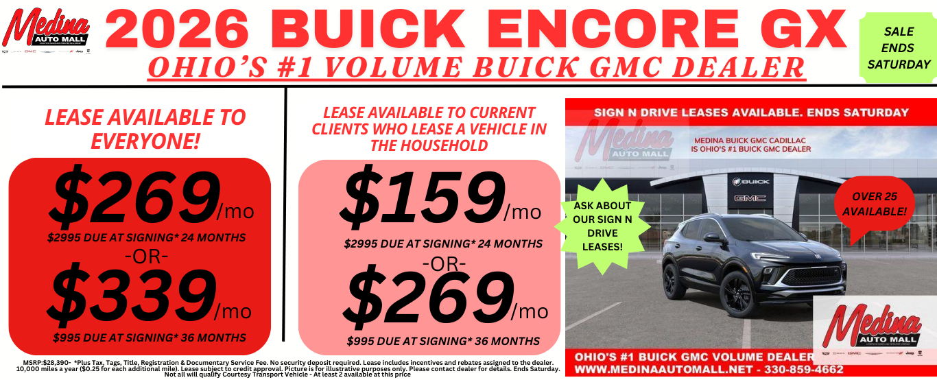 BUICK ENCORE GX LEASE DEALS NEAR AKRON, CLEVELAND AND MEDINA OHIO
