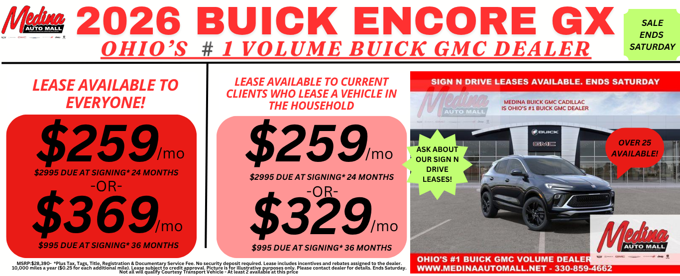 BUICK ENCORE GX LEASE DEALS NEAR AKRON, CLEVELAND AND MEDINA OHIO