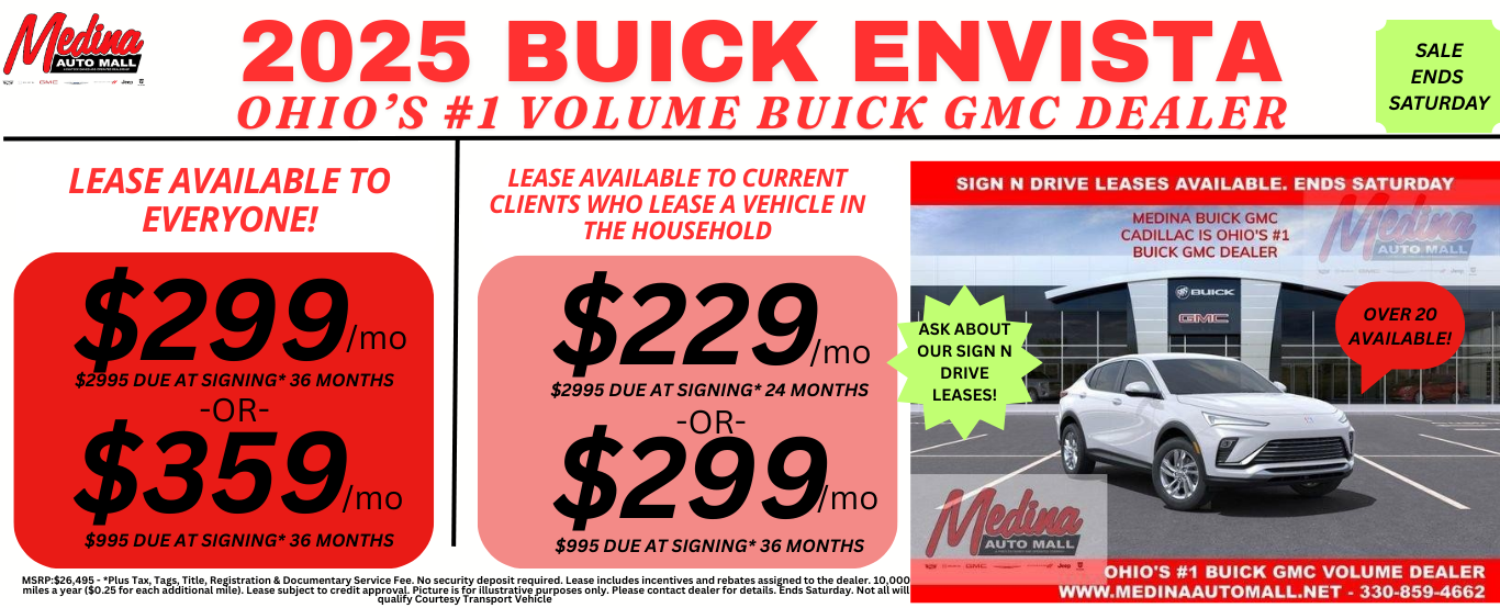 BUICK ENVISTA LEASE DEALS NEAR AKRON, CLEVELAND AND MEDINA OHIO